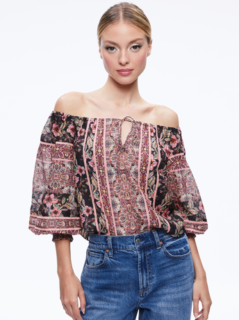 CANOPY TILE BLACK-ALTA OFF THE SHOULDER TOP