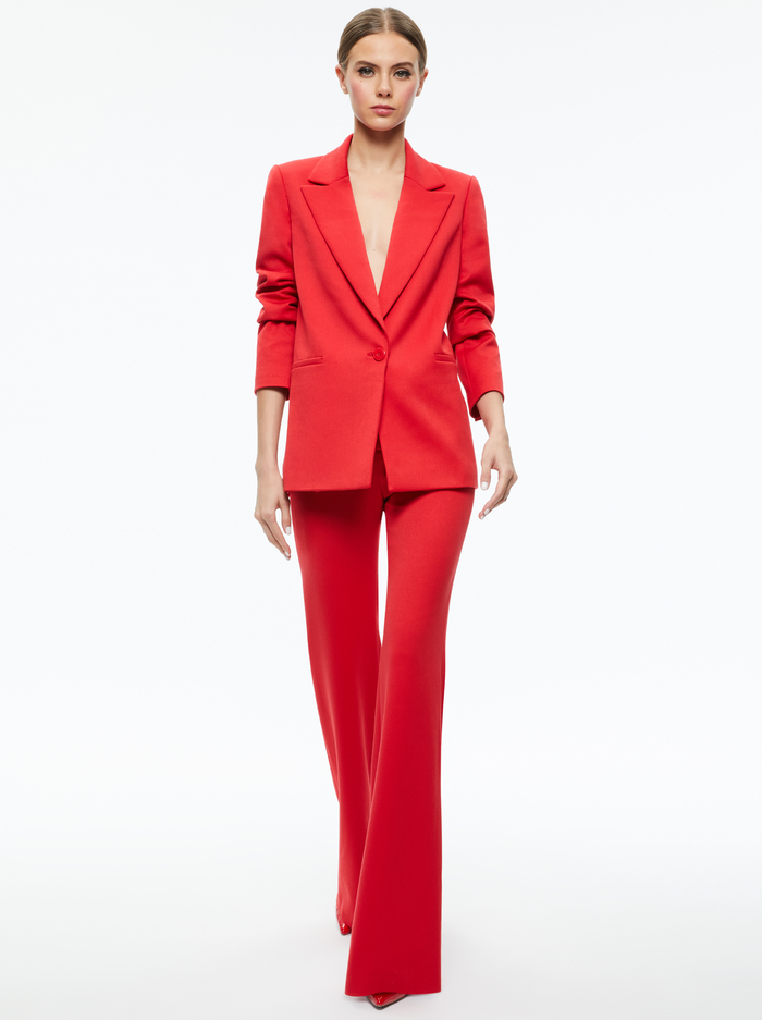 DENNY NOTCH COLLAR BOYFRIEND BLAZER - PERFECT RUBY image 4 - Alice And Olivia