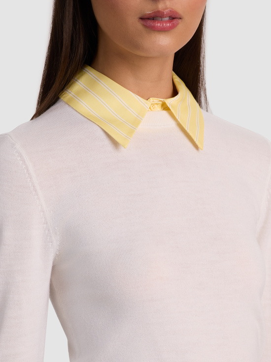 SOFT WHITE/BUTTER-PORLA COLLARED SWEATER