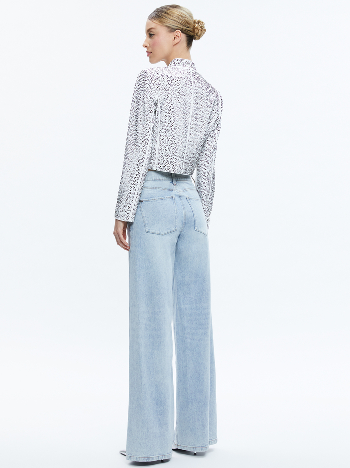 KALIA EMBELLISHED OPEN FRONT JACKET - OFF WHITE/SILVER image 2 - Alice And Olivia