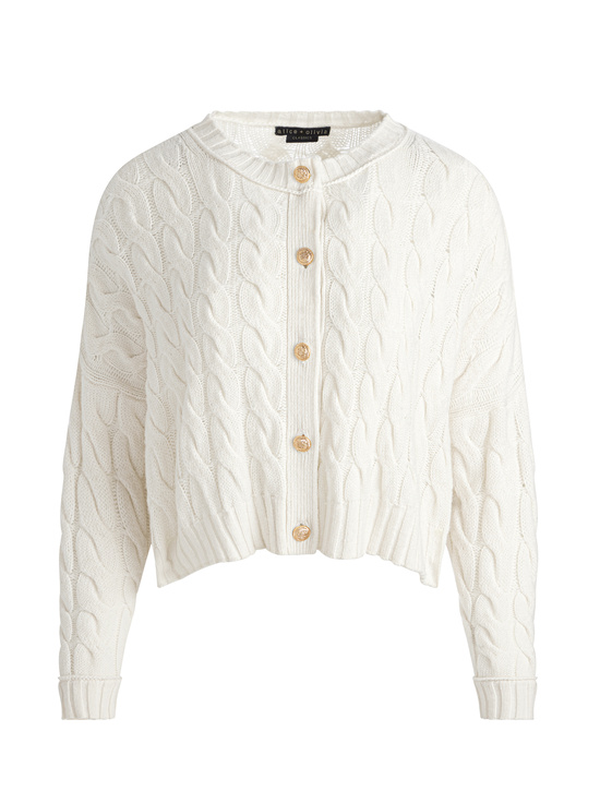 ECRU-CECILIE CABLEKNIT CARDIGAN