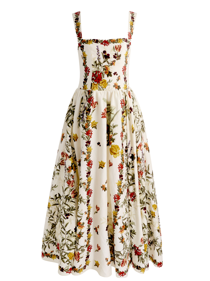VERA MIDI DRESS - DESERT SPRIGS VANILLA image 5 - ALICE + OLIVIA