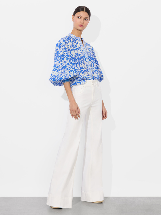 SOIREE TRUE BLUE-APRIL PRINTED BLOUSE
