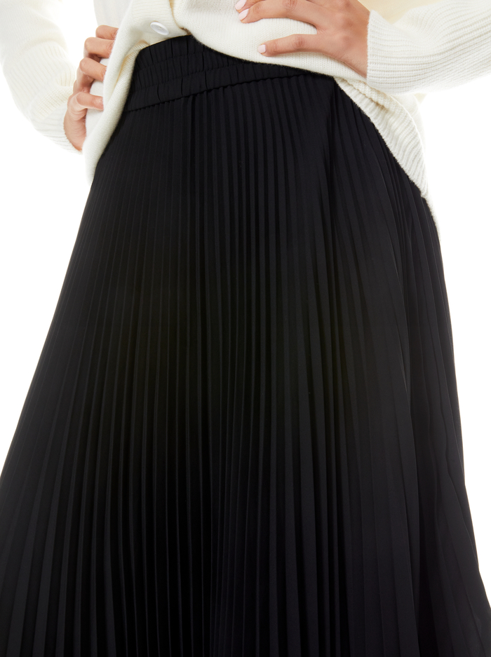 IVA PLEATED MIDI SKIRT - BLACK image 3 - Alice And Olivia