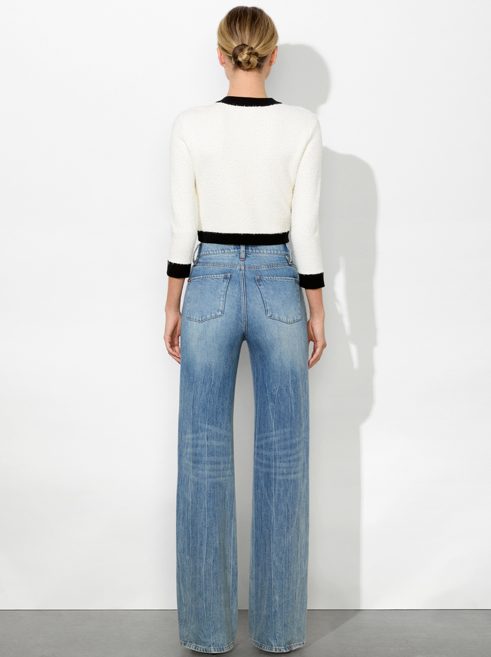 CLAIRA CARDIGAN - SOFT WHITE/BLACK image 2 - Alice And Olivia