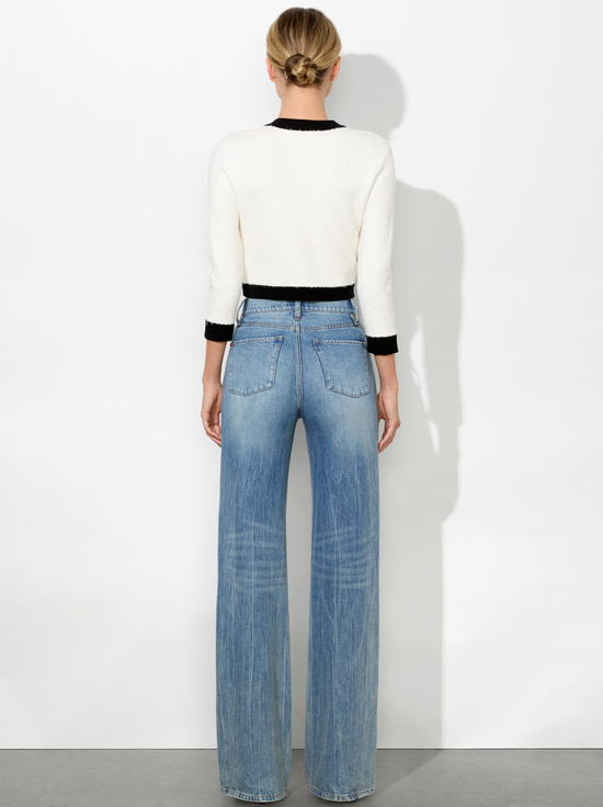 SOFT WHITE/BLACK-CLAIRA CARDIGAN