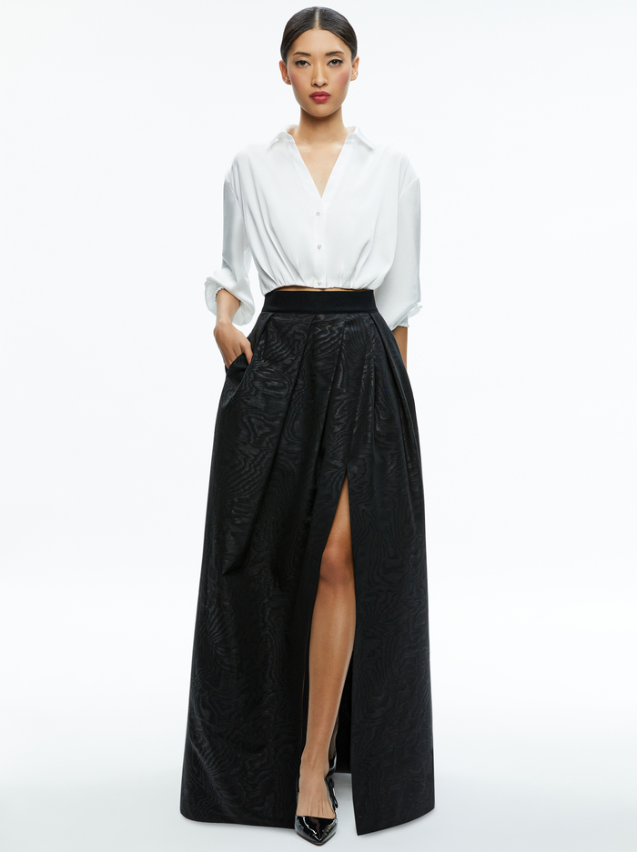 PIERRE PLEATED BACK BUTTON DOWN - OFF WHITE image 4 - Alice And Olivia