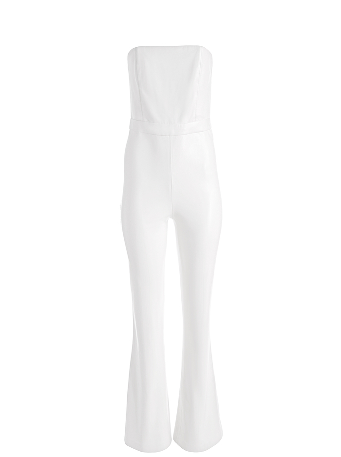 LAVERA VEGAN LEATHER JUMPSUIT - OFF WHITE image 5 - Alice And Olivia