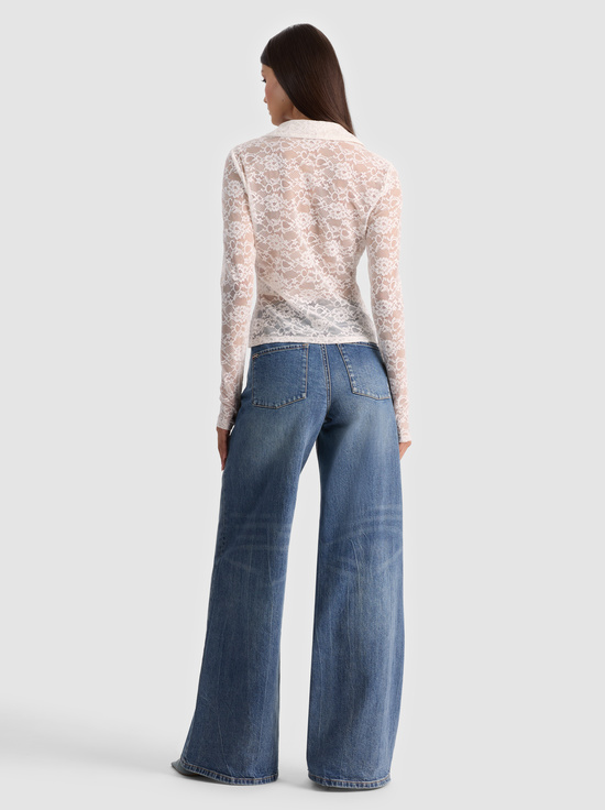 OFF WHITE-KARA LACE BUTTON DOWN