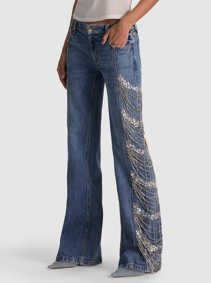 ROXIE EMBELLISHED JEAN - BROOKLYN BLUE - ALICE + OLIVIA