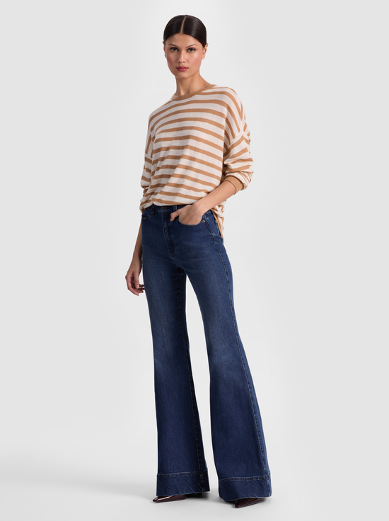 SOFT WHITE/PRALINE-MITCHELL WOOL PULLOVER