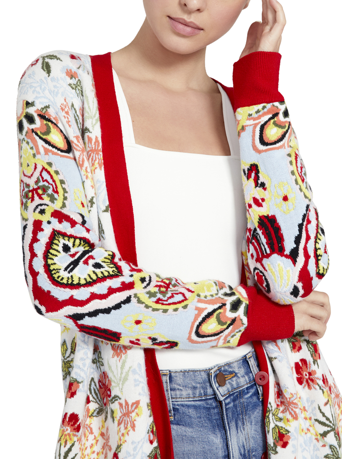 BRADFORD JACQUARD GRANDPA CARDIGAN - MULTI image 3 - Alice And Olivia