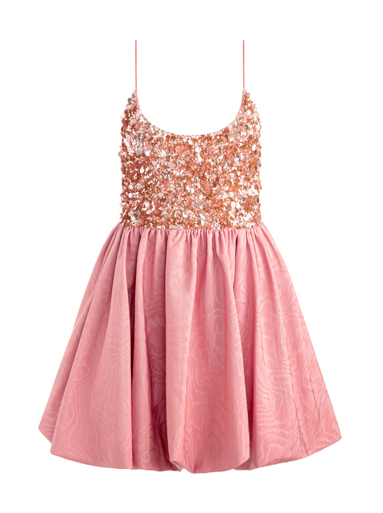 DUSTY ROSE-NESSA BUBBLE MINI DRESS