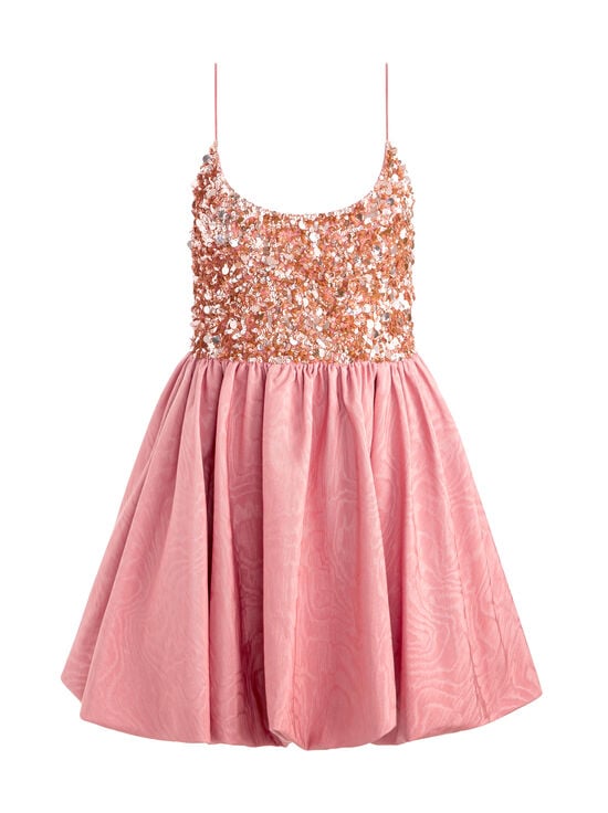DUSTY ROSE-NESSA BUBBLE MINI DRESS