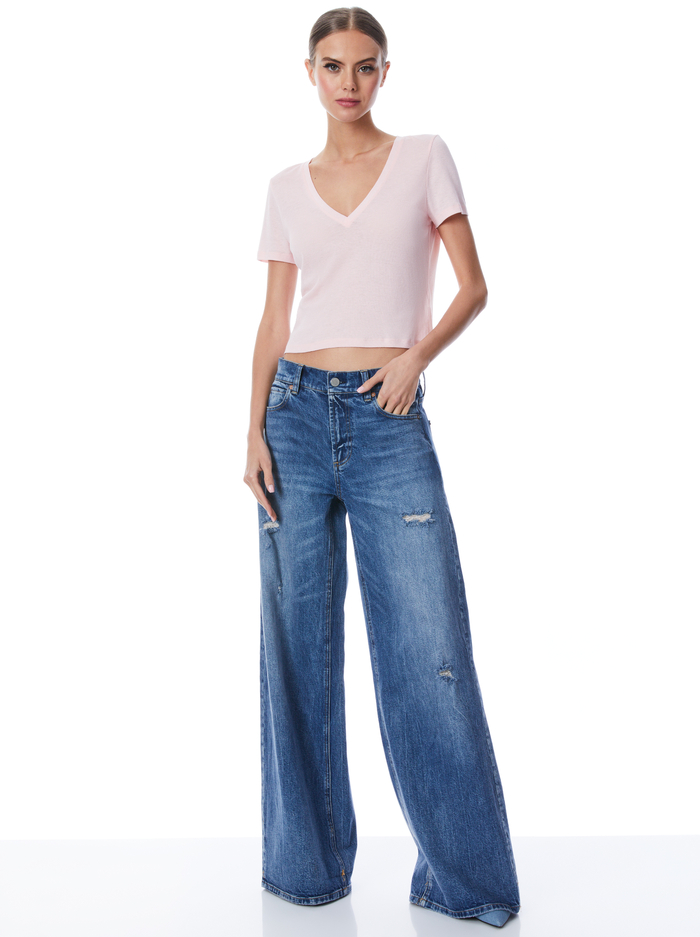 CINDY CROPPED TEE - PETAL image 2 - Alice And Olivia
