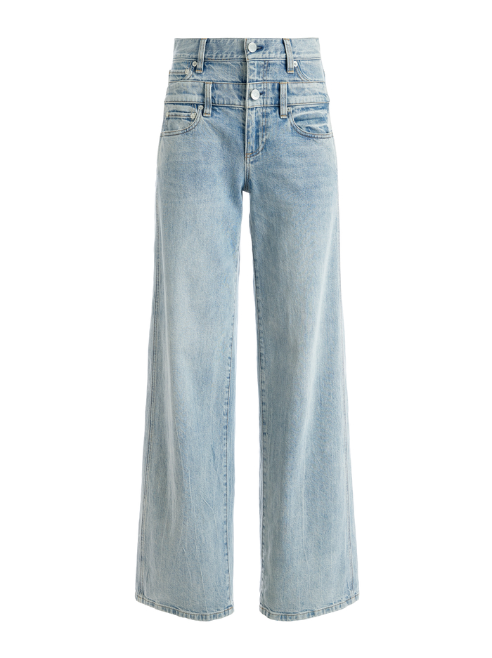 COOL DOUBLE WAISTBAND JEAN - ROCKSTAR BLUE image 5 - Alice And Olivia