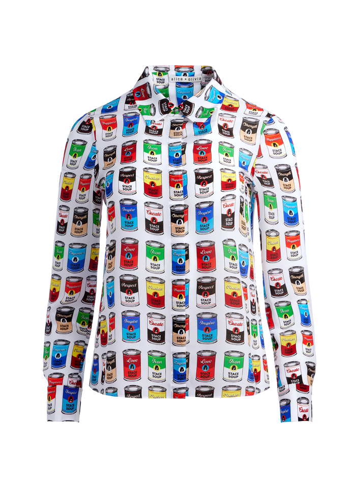 WILLA STACE FACE PLACKET TOP - STACE SOUP image 5 - Alice And Olivia