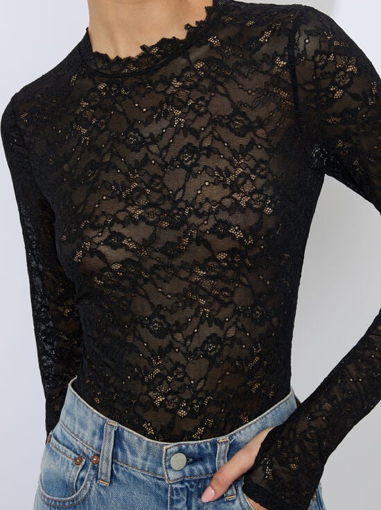 BLACK-TAEYN LACE BODYSUIT