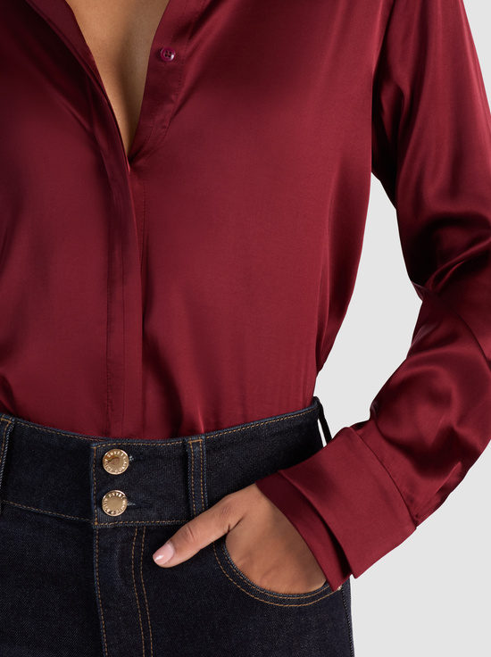 OXBLOOD-WILLA SILK BLOUSE