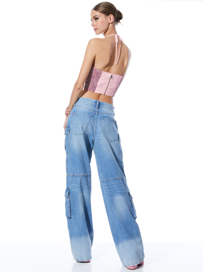 CERESI CRYSTAL EMBELLISHED HALTER NECK TOP - PETAL image 1 - Alice And Olivia