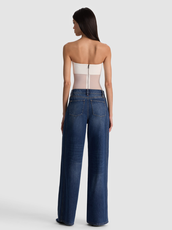 OFF WHITE-BANDEAU STRAPLESS BODYSUIT