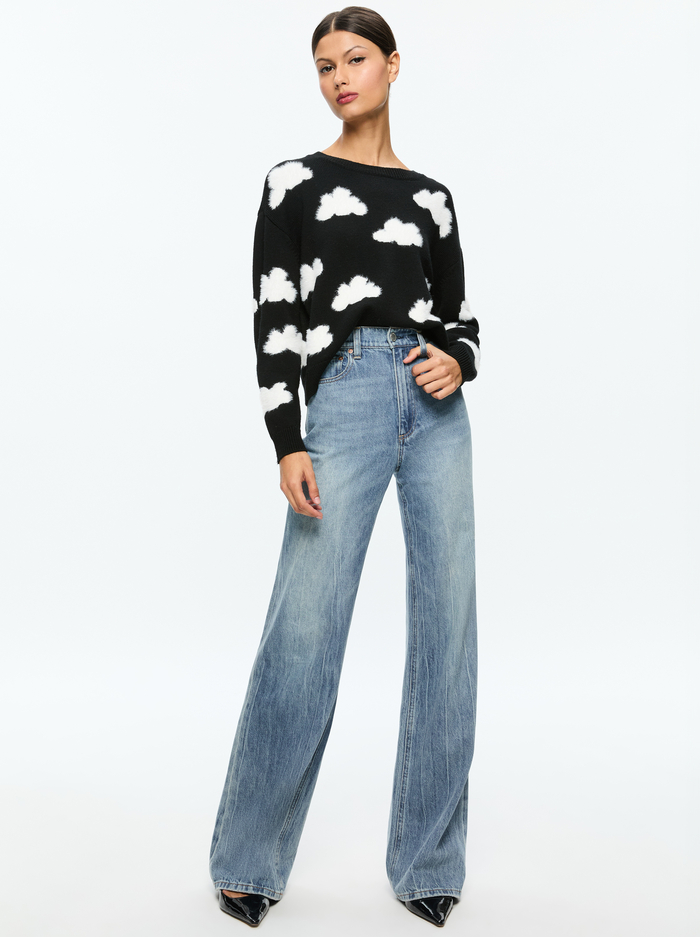 GLEESON PULLOVER - BLACK/SOFT WHITE image 5 - Alice And Olivia