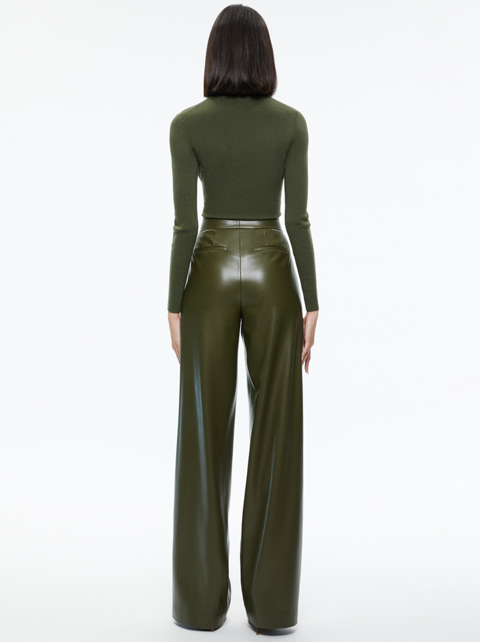POMPEY VEGAN LEATHER PANT - OLIVE image 1 - Alice And Olivia