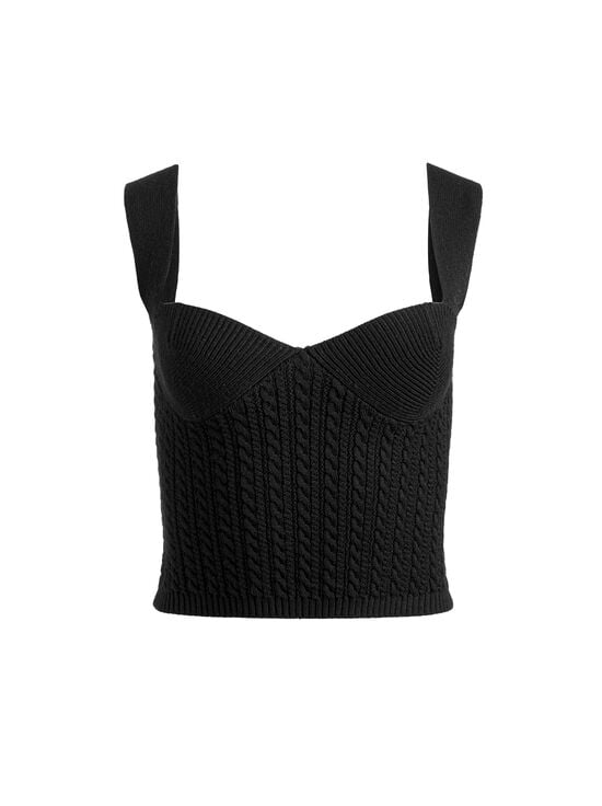 BLACK-ADRIANNA KNIT CORSET