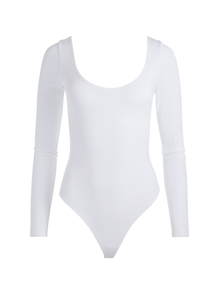 RHYS RIBBED BALLET BODYSUIT - OFF WHITE image 6 - Alice And Olivia