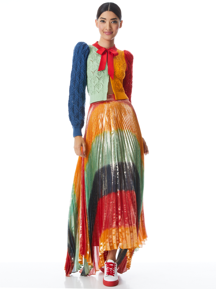 KATZ PLEATED MAXI SKIRT - RAVE DIP DYE image 2 - Alice And Olivia