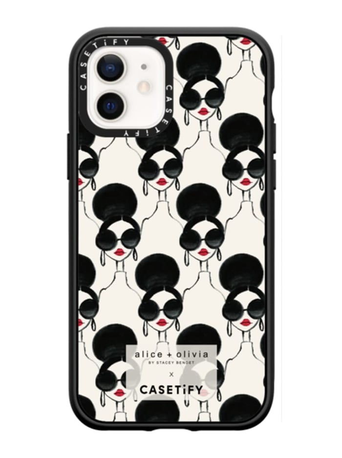 A+O X CASETIFY IPHONE 12 CASE - BLACK/WHITE - Alice And Olivia