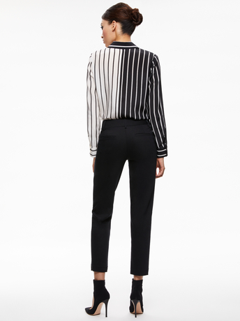 VERTICAL PALAZZO STRIPE BLACK-WILLA PLACKET TOP