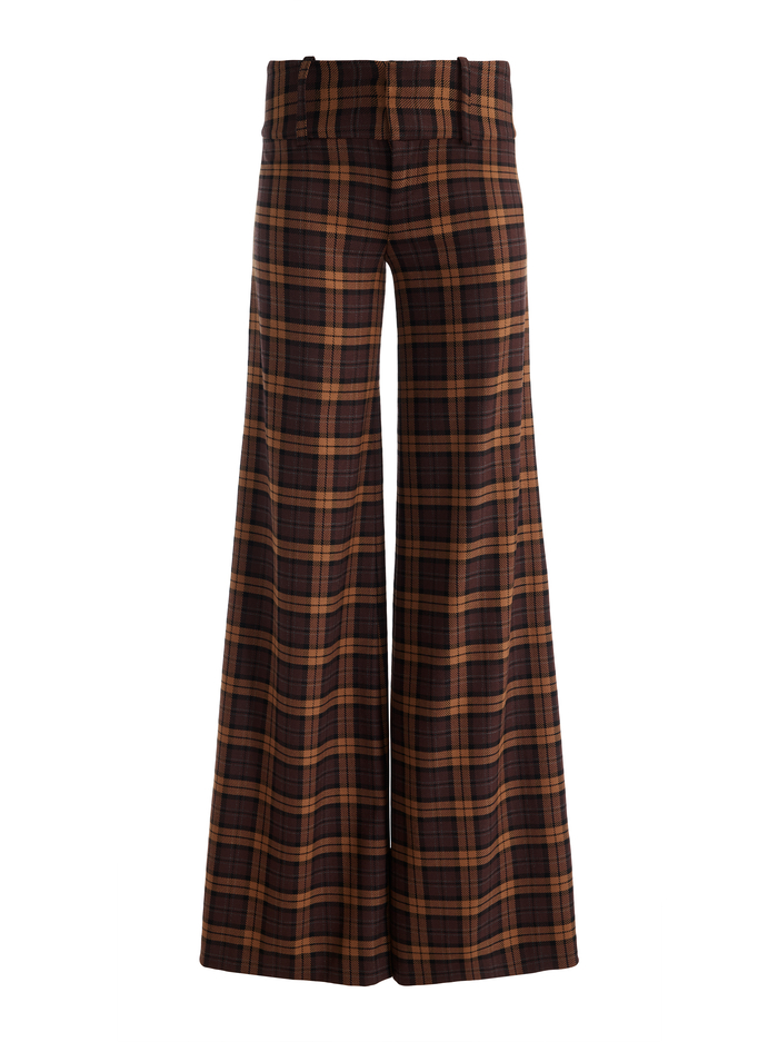OLIVIA WIDE LEG PANT - DARK CHOCOLATE/CAMEL image 5 - ALICE + OLIVIA