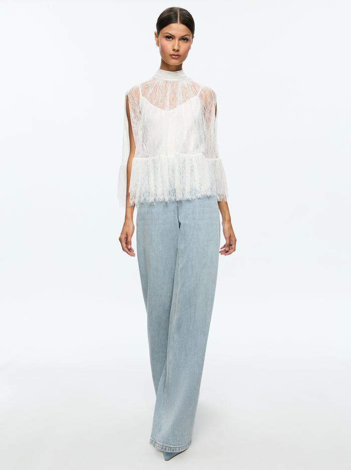 ZENON TOP WITH CAMI - OFF WHITE image 4 - Alice And Olivia