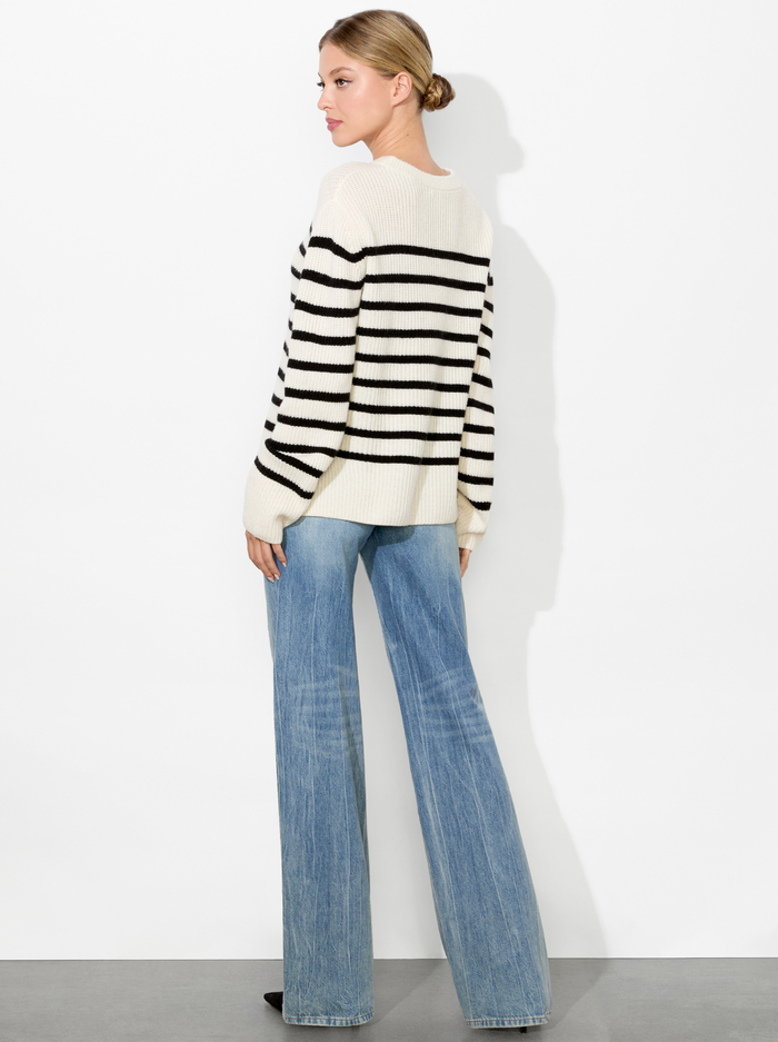 HAROLD STRIPED PULLOVER - ECRU/BLACK image 3 - ALICE + OLIVIA