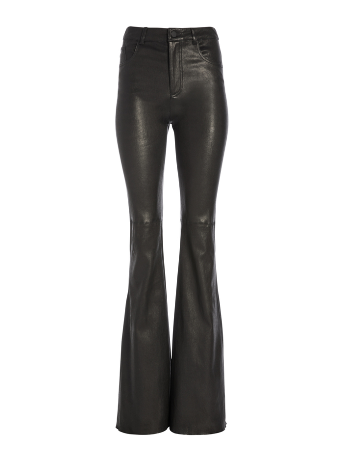 Brent High Waisted Leather Pant In Black | Alice And Olivia
