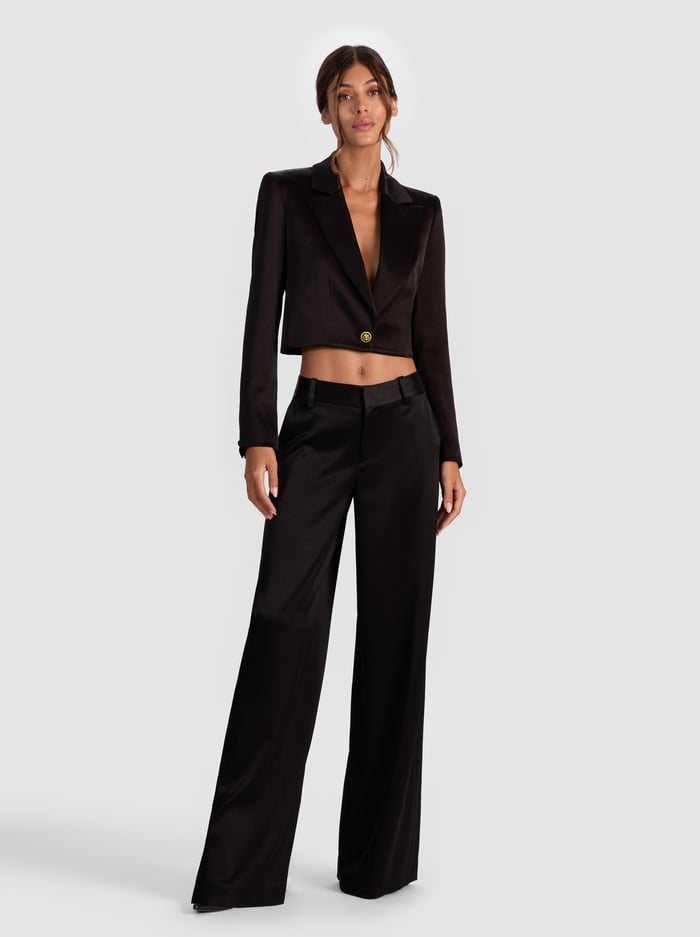 INES CROPPED BOXY BLAZER - BLACK image 1 - Alice And Olivia