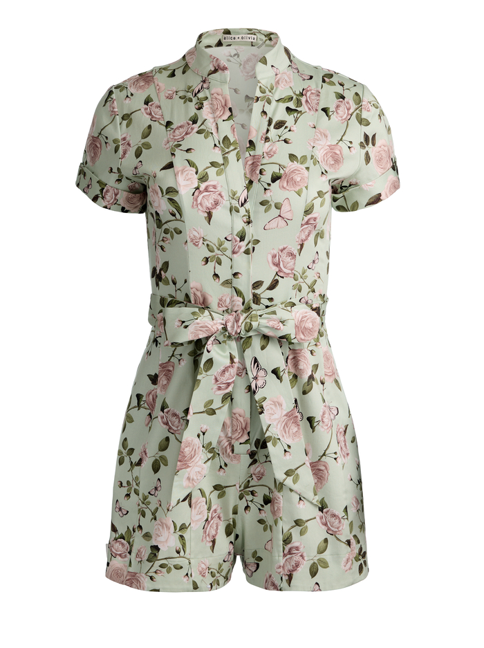 LUCY ROMPER - GARDEN GOSSIP LIGHT SAGE image 5 - ALICE + OLIVIA