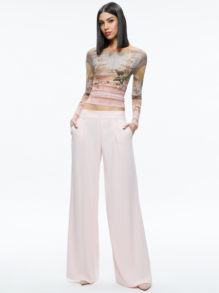 ERIC LOW RISE PANT - PINK LACE image 4 - Alice And Olivia