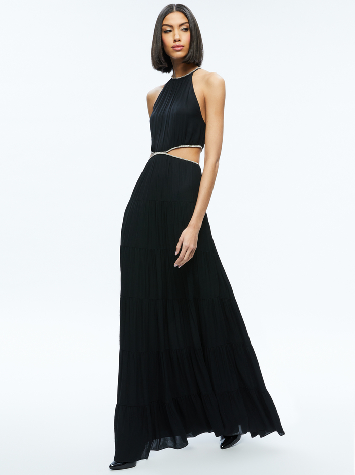MYRTICE EMBELLISHED CUT OUT MAXI DRESS - BLACK image 2 - Alice And Olivia