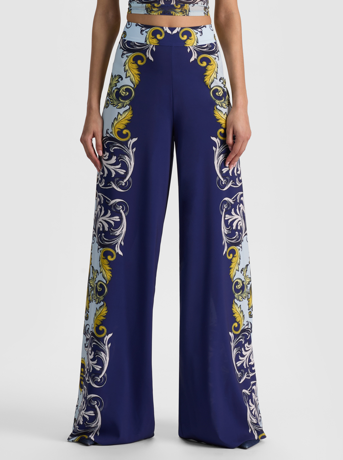 ATHENA WIDE LEG PANT - ANTIQUE SCROLL image 1 - ALICE + OLIVIA