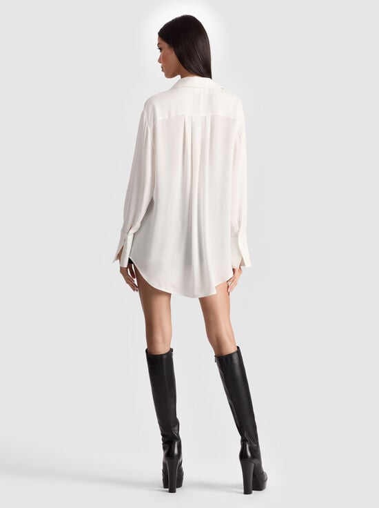 OFF WHITE-FINELY OVERSIZED BUTTON DOWN