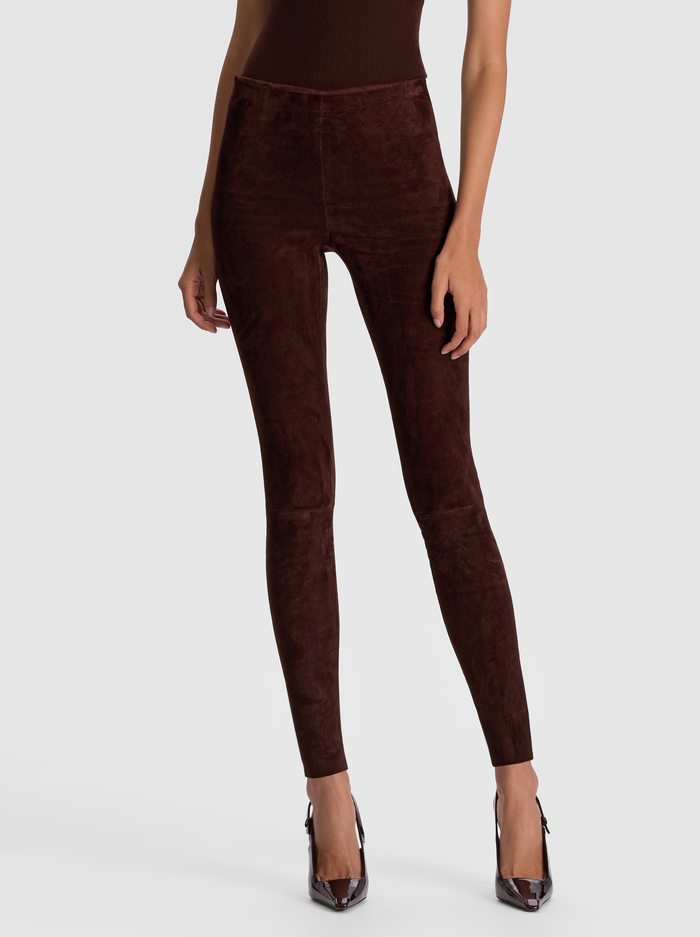LENNOX SUEDE LEGGING - DARK CHOCOLATE - Alice And Olivia