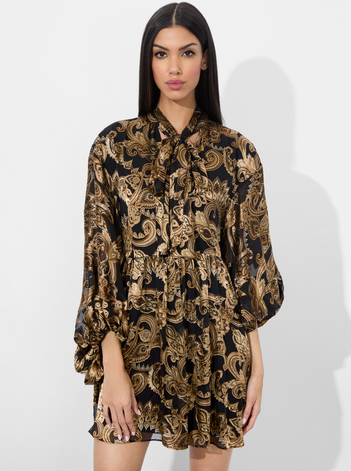 OPAL TUNIC DRESS - SPRING PAISLEY BLACK image 3 - Alice And Olivia