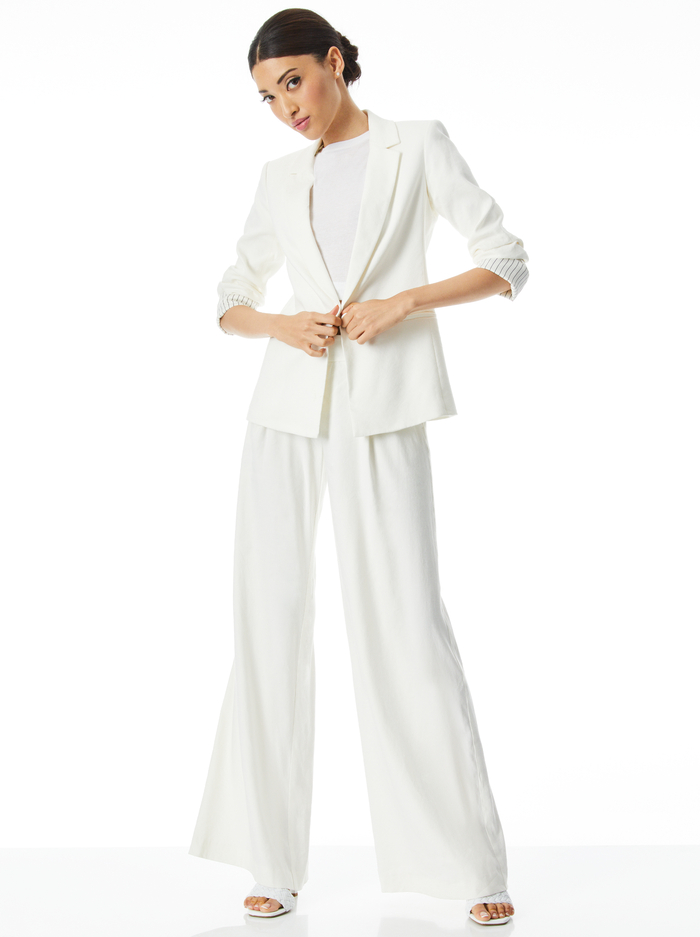 NIGEL SCRUNCHED CUFF BLAZER - OPTIC WHITE image 4 - Alice And Olivia