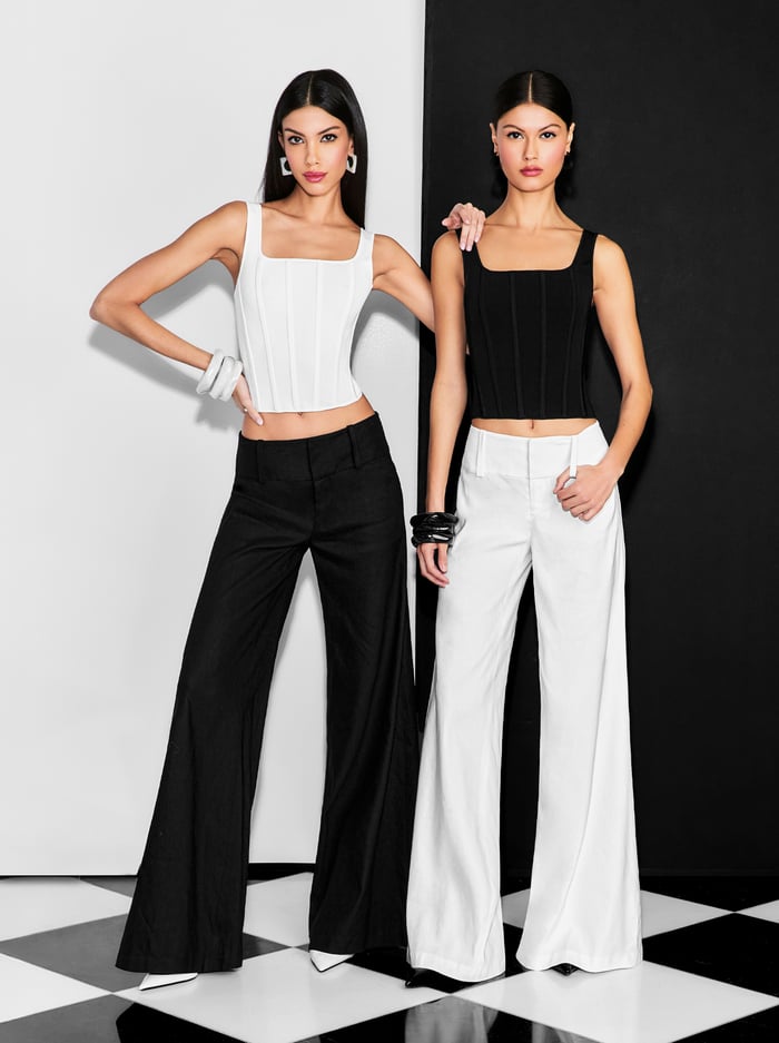 OLIVIA LINEN PANT - BLACK image 6 - Alice And Olivia