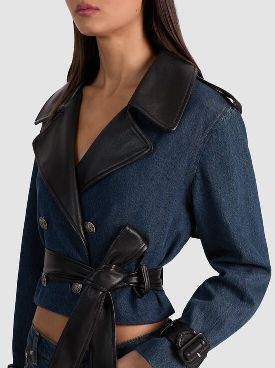 CLEMENTINE TINT-KEITH CROPPED DENIM TRENCH