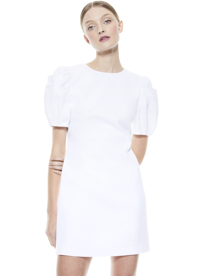 HANITA PUFF SLEEVE MINI DRESS - WHITE image 1 - Alice And Olivia