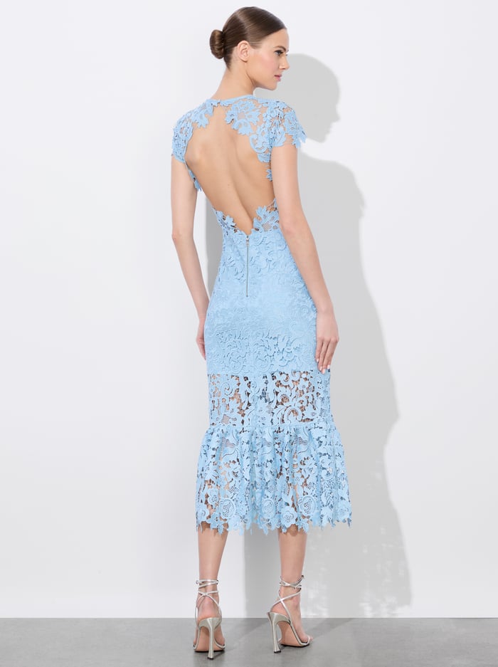 CLOVER OPEN BACK DRESS - MINERAL BLUE image 3 - Alice And Olivia