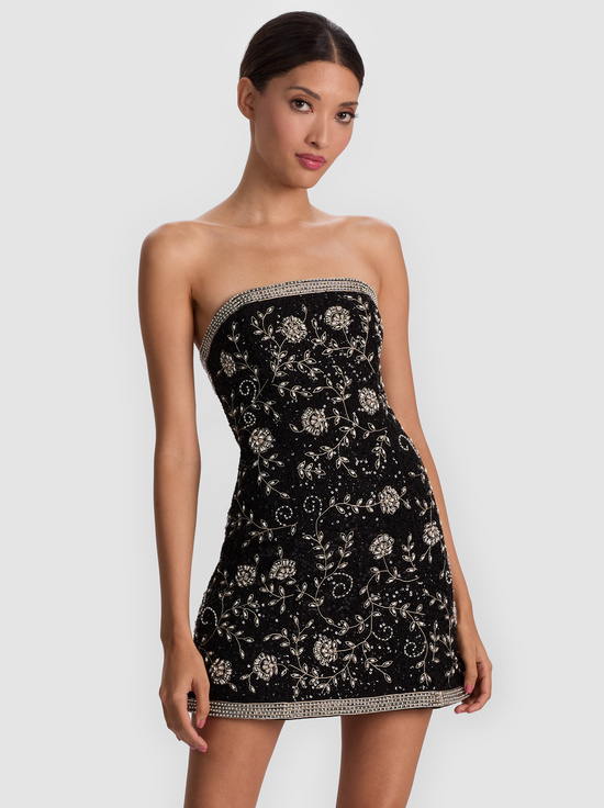 BLACK/WHITE-KATIA EMBELLISHED MINI GOWN